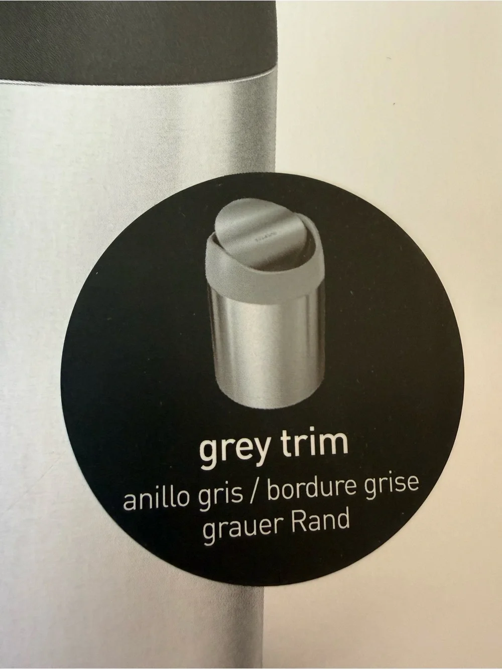 simplehuman Mini Can with Grey Trim - Silver and Grey - Picture 2 of 5